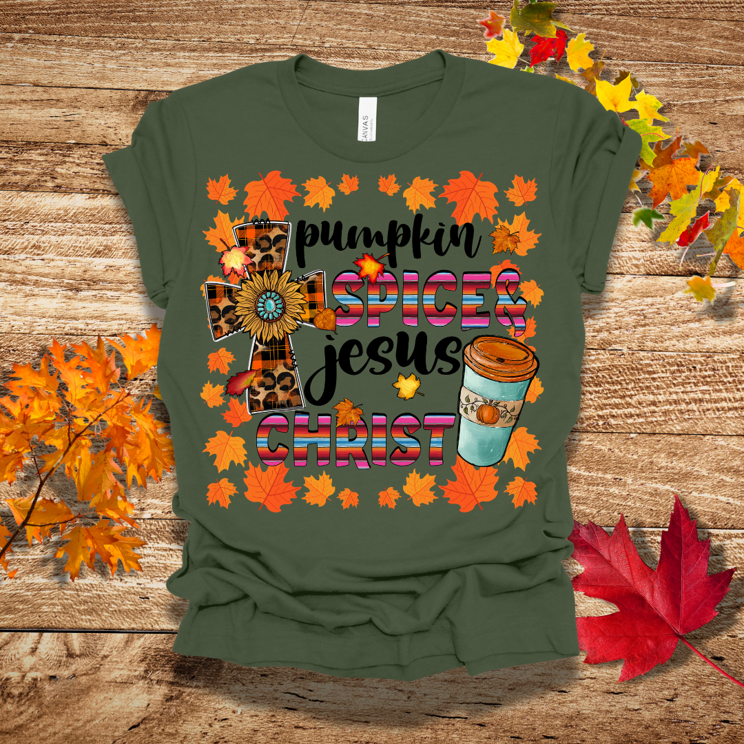 Spice and Jesus Cross Fall T-Shirt