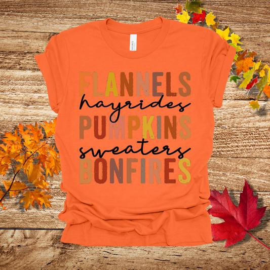 Flannels and Bonfire Fall T-Shirt