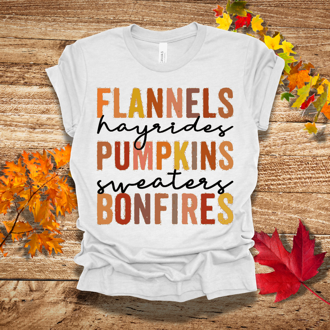 Flannels and Bonfire Fall T-Shirt