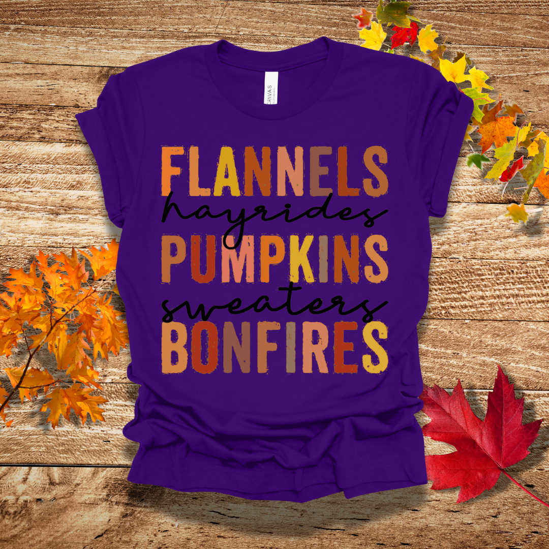 Flannels and Bonfire Fall T-Shirt