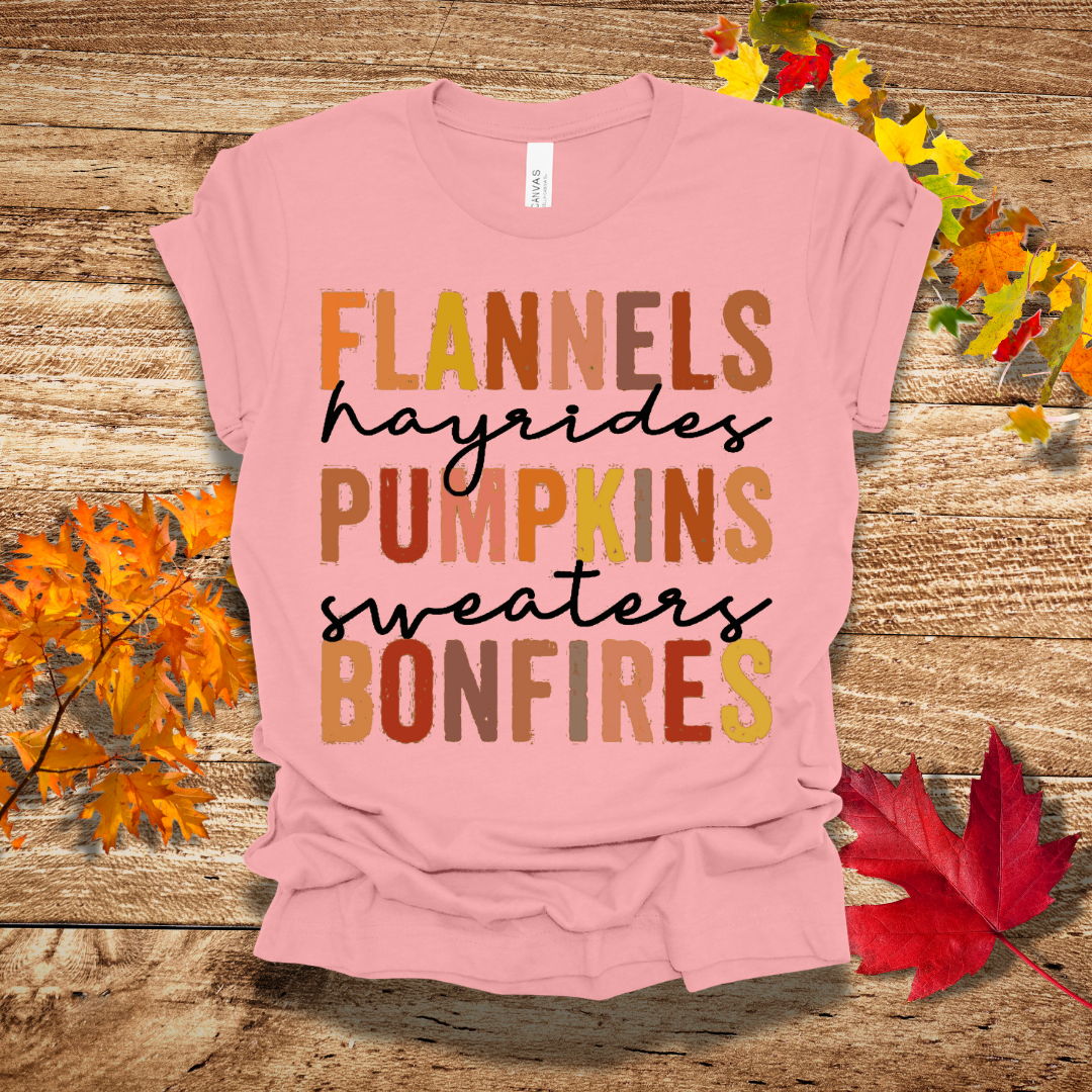 Flannels and Bonfire Fall T-Shirt