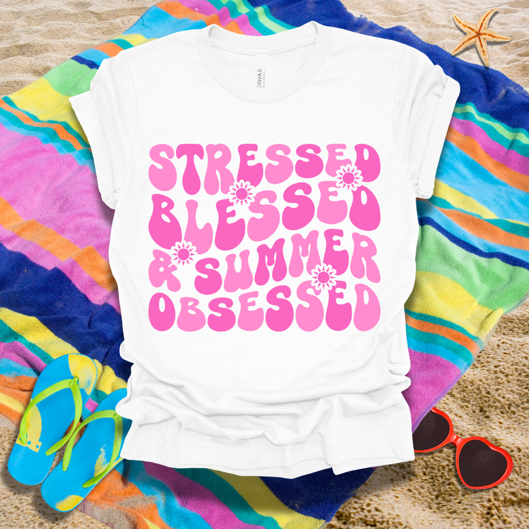 Stressed Blessed Summer Obsessed T-Shirt