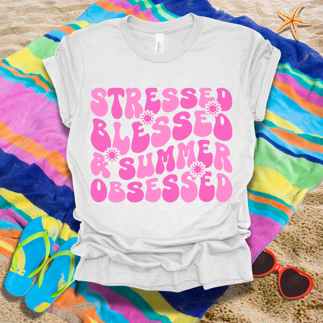 Stressed Blessed Summer Obsessed T-Shirt