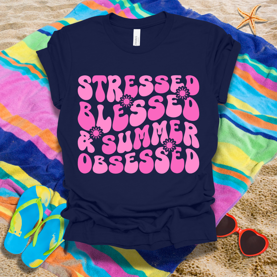 Stressed Blessed Summer Obsessed T-Shirt