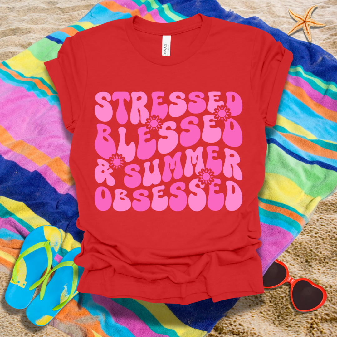 Stressed Blessed Summer Obsessed T-Shirt