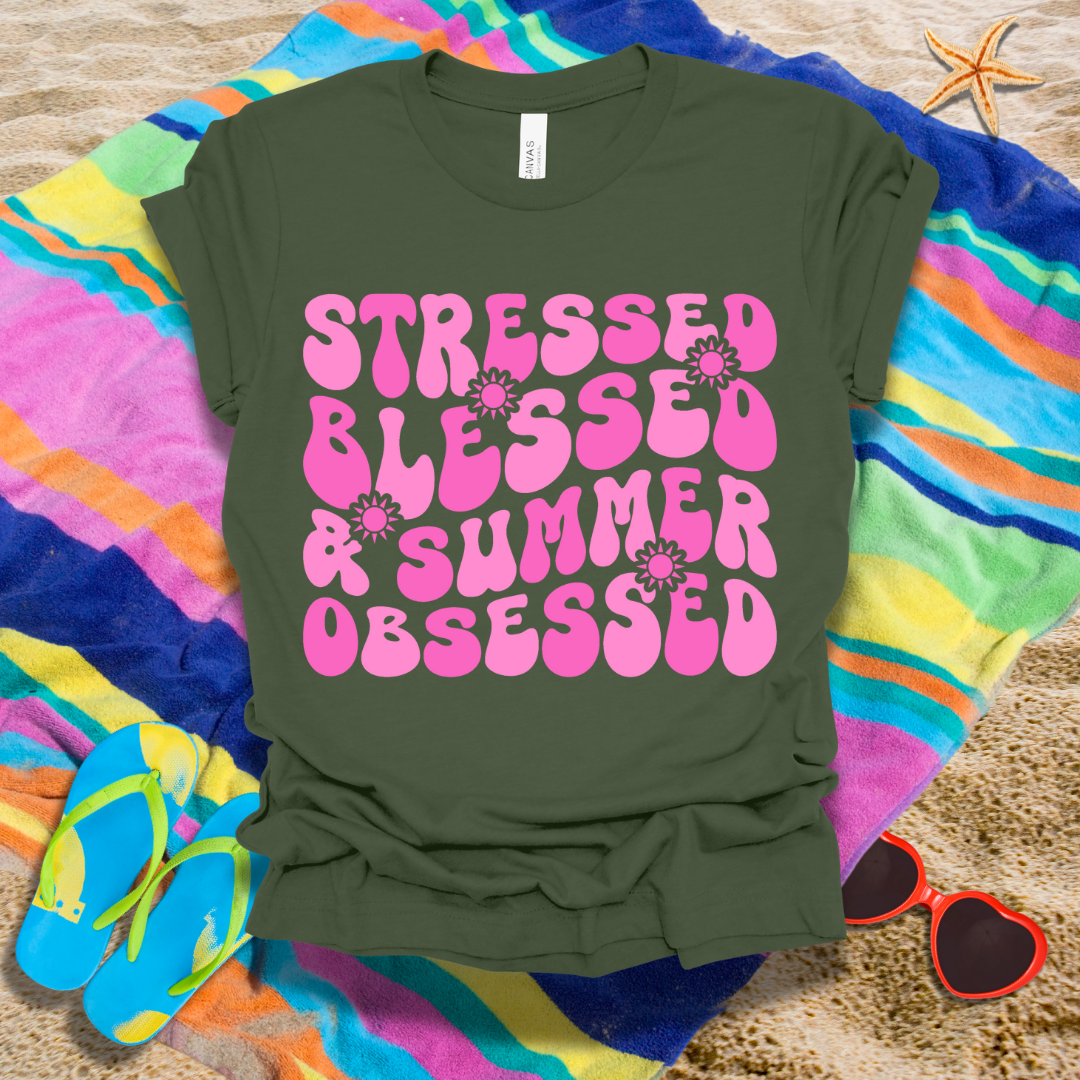 Stressed Blessed Summer Obsessed T-Shirt