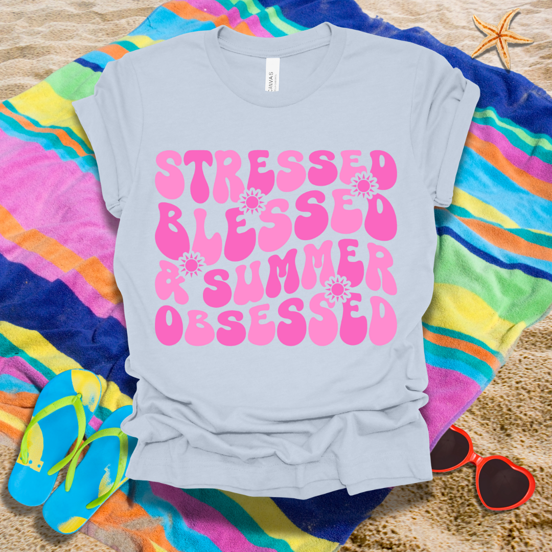 Stressed Blessed Summer Obsessed T-Shirt