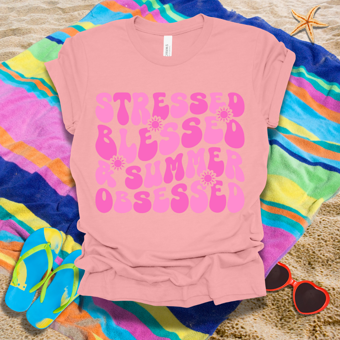 Stressed Blessed Summer Obsessed T-Shirt