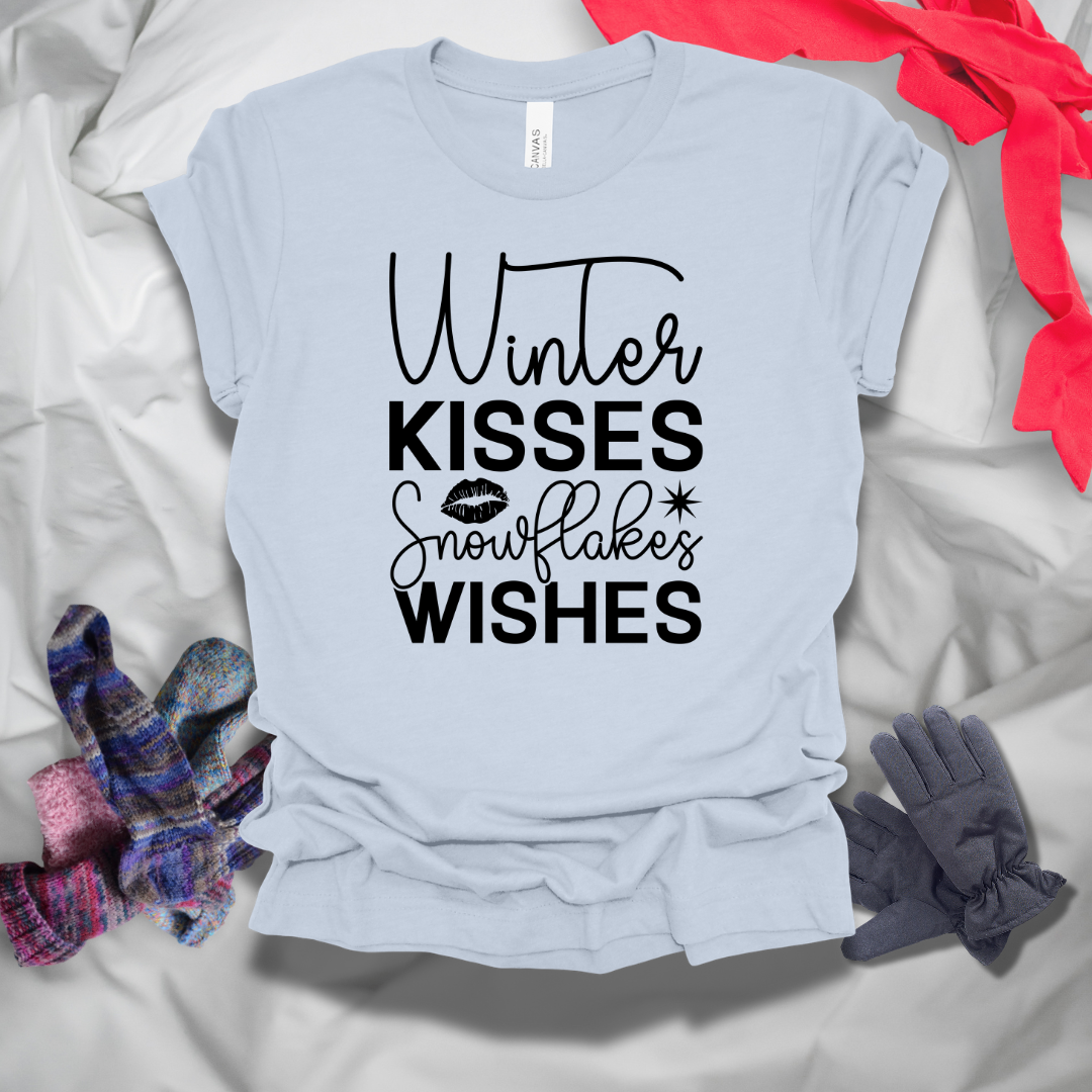 Winter Kisses Snowflakes Wishes T-Shirt